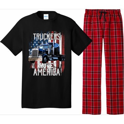 Trucker American Flag Truck Driver Gift Pajama Set