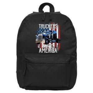 Trucker American Flag Truck Driver Gift 16 in Basic Backpack