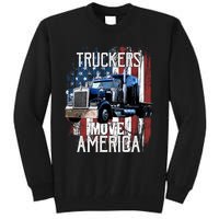 Trucker American Flag Truck Driver Gift Tall Sweatshirt