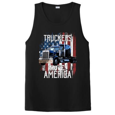 Trucker American Flag Truck Driver Gift PosiCharge Competitor Tank