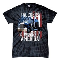 Trucker American Flag Truck Driver Gift Tie-Dye T-Shirt