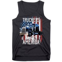 Trucker American Flag Truck Driver Gift Tank Top