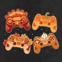 Thanksgiving Autumn Fall Video Game Controllers Cool Comfort Performance Bucket Hat