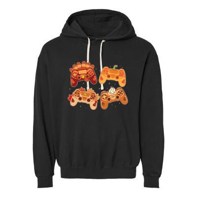 Thanksgiving Autumn Fall Video Game Controllers Garment-Dyed Fleece Hoodie
