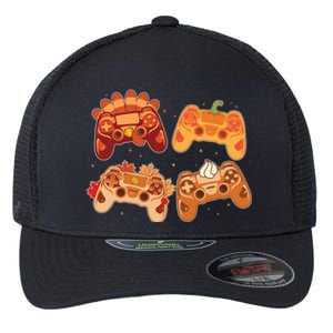 Thanksgiving Autumn Fall Video Game Controllers Flexfit Unipanel Trucker Cap