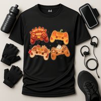 Thanksgiving Autumn Fall Video Game Controllers Cooling Performance Crew T-Shirt