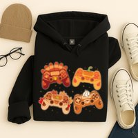 Thanksgiving Autumn Fall Video Game Controllers Hoodie