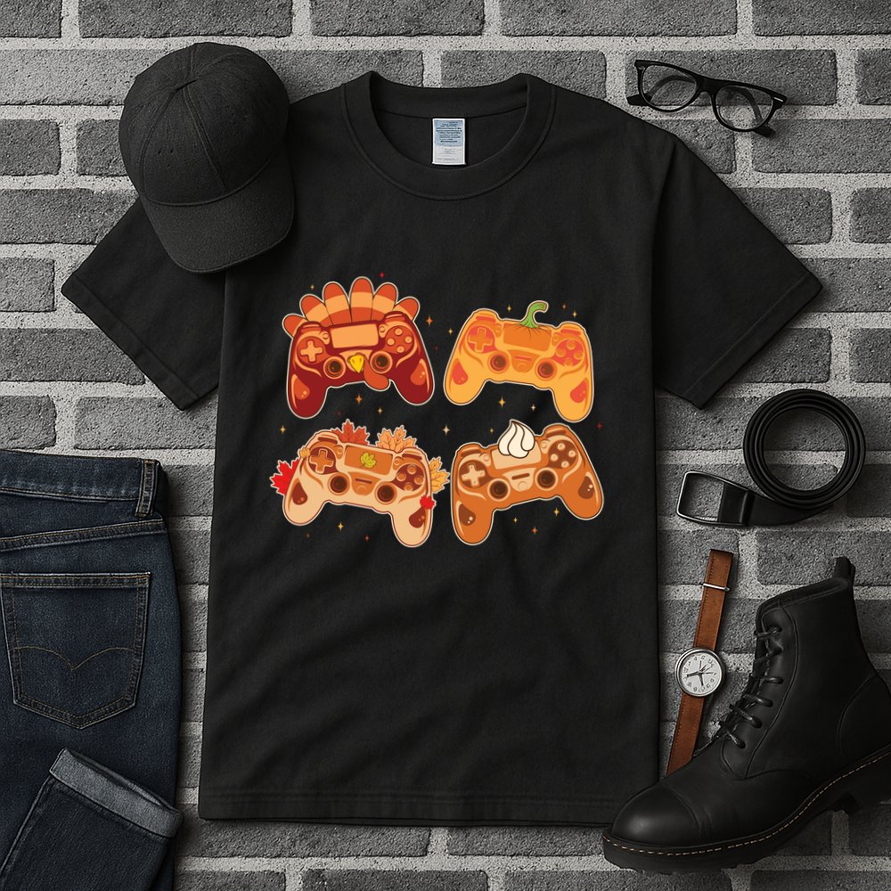 Thanksgiving Autumn Fall Video Game Controllers Tall T-Shirt