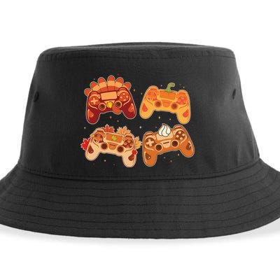Thanksgiving Autumn Fall Video Game Controllers Sustainable Bucket Hat