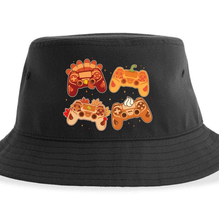 Thanksgiving Autumn Fall Video Game Controllers Sustainable Bucket Hat