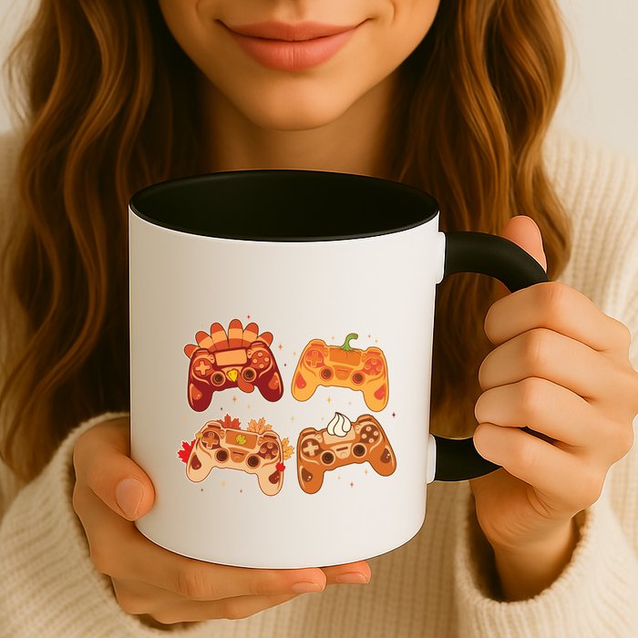 Thanksgiving Autumn Fall Video Game Controllers Mug