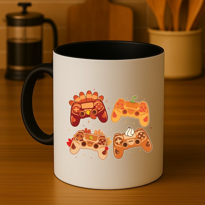 Thanksgiving Autumn Fall Video Game Controllers Mug