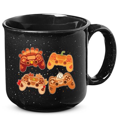 Thanksgiving Autumn Fall Video Game Controllers 15oz Campfire Ceramic Mug