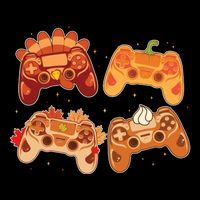Thanksgiving Autumn Fall Video Game Controllers Drawstring Bag