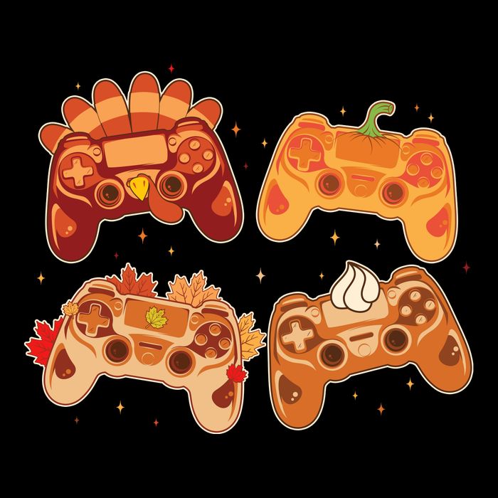 Thanksgiving Autumn Fall Video Game Controllers Drawstring Bag