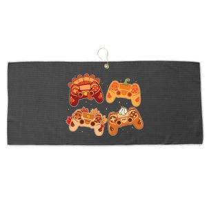 Thanksgiving Autumn Fall Video Game Controllers Large Microfiber Waffle Golf Towel