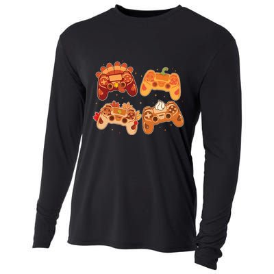 Thanksgiving Autumn Fall Video Game Controllers Cooling Performance Long Sleeve Crew