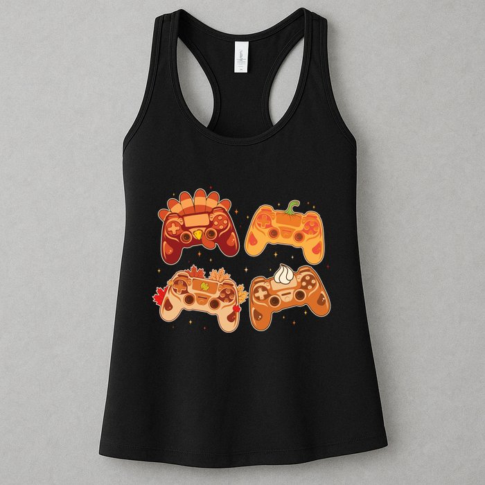 Thanksgiving Autumn Fall Video Game Controllers Womens Tank Top