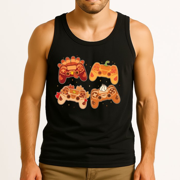Thanksgiving Autumn Fall Video Game Controllers Tank Top