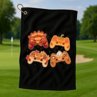 Thanksgiving Autumn Fall Video Game Controllers Golf Towel