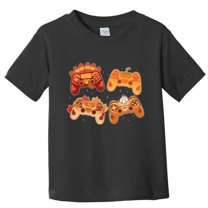 Thanksgiving Autumn Fall Video Game Controllers Toddler T-Shirt