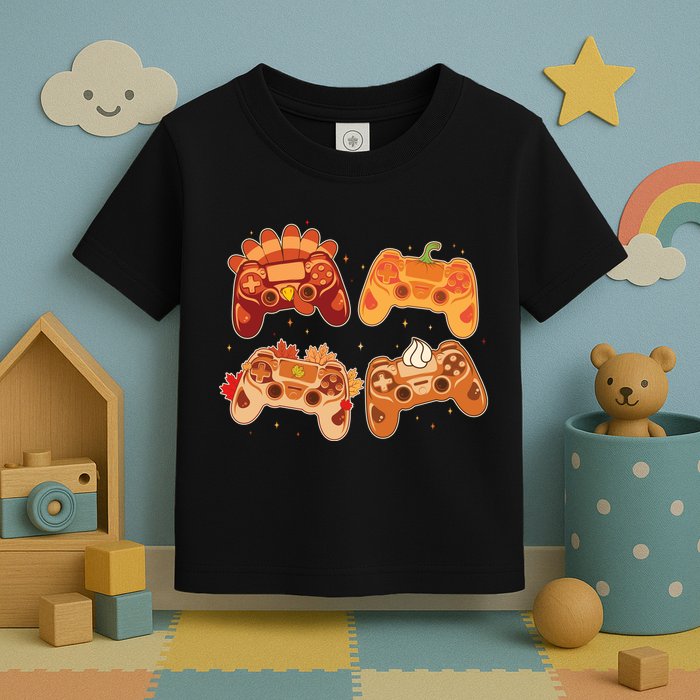 Thanksgiving Autumn Fall Video Game Controllers Toddler T-Shirt