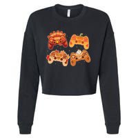 Thanksgiving Autumn Fall Video Game Controllers Cropped Pullover Crew