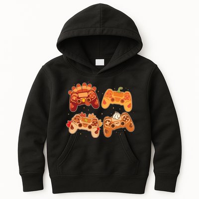 Thanksgiving Autumn Fall Video Game Controllers Kids Hoodie