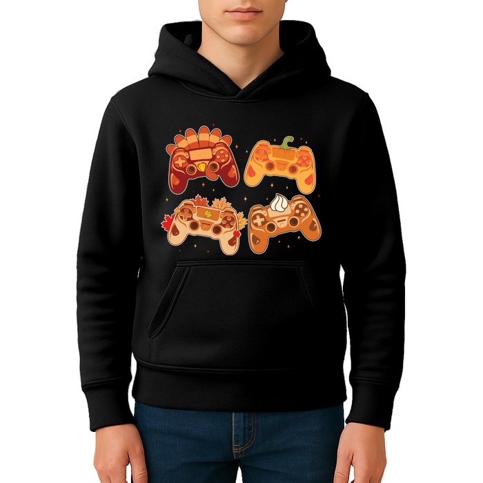 Thanksgiving Autumn Fall Video Game Controllers Kids Hoodie