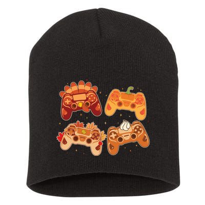 Thanksgiving Autumn Fall Video Game Controllers Short Acrylic Beanie