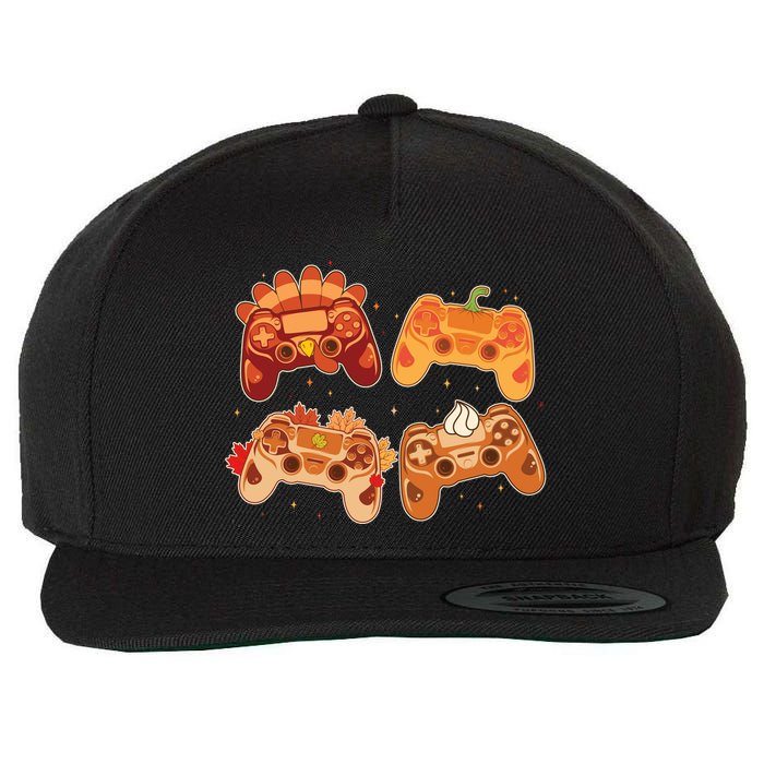 Thanksgiving Autumn Fall Video Game Controllers Wool Snapback Cap
