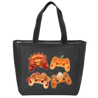 Thanksgiving Autumn Fall Video Game Controllers Zip Tote Bag