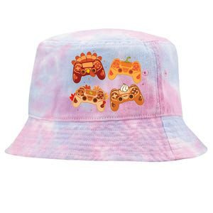 Thanksgiving Autumn Fall Video Game Controllers Tie-Dyed Bucket Hat