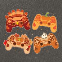 Thanksgiving Autumn Fall Video Game Controllers Cotton Canvas Backpack