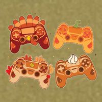 Thanksgiving Autumn Fall Video Game Controllers Garment-Dyed Women's Muscle Tee