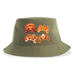 Thanksgiving Autumn Fall Video Game Controllers Sustainable Bucket Hat