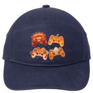 Thanksgiving Autumn Fall Video Game Controllers 7-Panel Snapback Hat