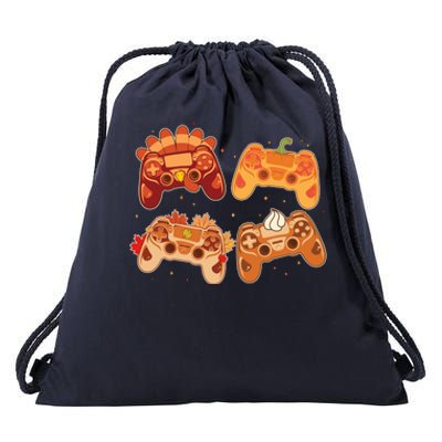 Thanksgiving Autumn Fall Video Game Controllers Drawstring Bag