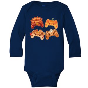 Thanksgiving Autumn Fall Video Game Controllers Baby Long Sleeve Bodysuit