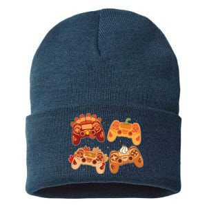 Thanksgiving Autumn Fall Video Game Controllers Sustainable Knit Beanie