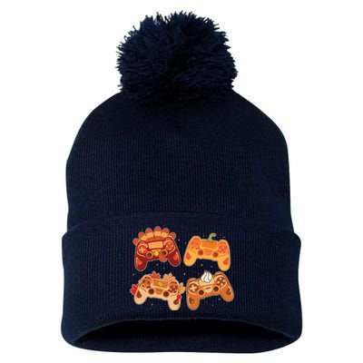 Thanksgiving Autumn Fall Video Game Controllers Pom Pom 12in Knit Beanie