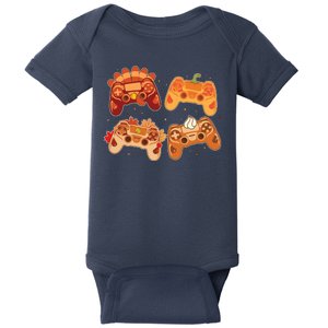 Thanksgiving Autumn Fall Video Game Controllers Baby Bodysuit