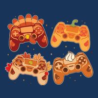 Thanksgiving Autumn Fall Video Game Controllers Infant Baby Jersey Bodysuit