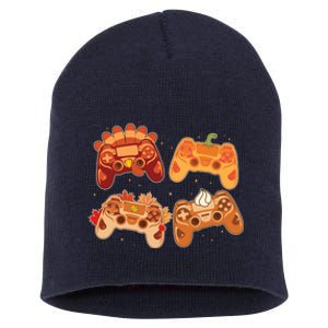 Thanksgiving Autumn Fall Video Game Controllers Short Acrylic Beanie