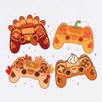 Thanksgiving Autumn Fall Video Game Controllers Garment-Dyed Sweatshirt