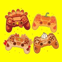Thanksgiving Autumn Fall Video Game Controllers Button