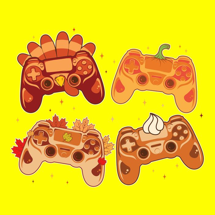 Thanksgiving Autumn Fall Video Game Controllers Button