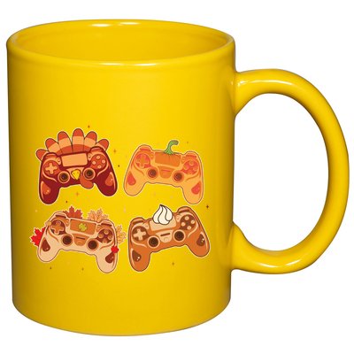 Thanksgiving Autumn Fall Video Game Controllers 11oz C Handle Ceramic Mug
