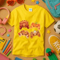 Thanksgiving Autumn Fall Video Game Controllers Kids T-Shirt