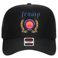 Trump A Fine President 2024 High Crown Mesh Back Trucker Hat